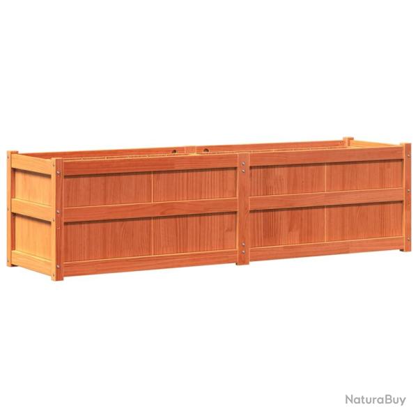 Jardini�re bac lit sur�lev� plantes fleurs terrasse jardin cire 180 x 50 x 50 cm bois de pin massif