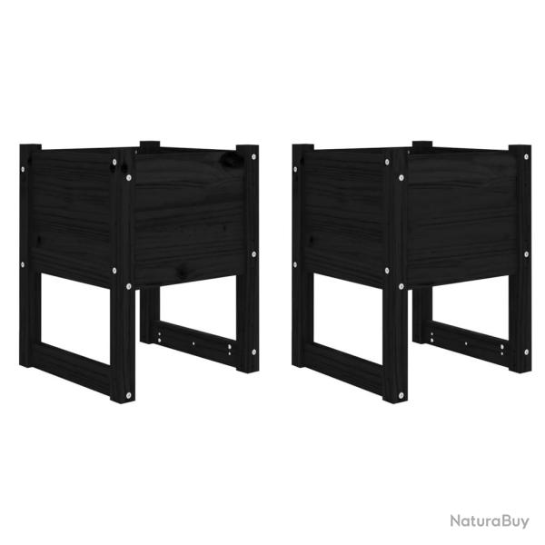 Jardini�re bac lit sur�lev� plantes fleurs jardin terrasses lot de 2 40 x 40 x 52,5 cm bois massif