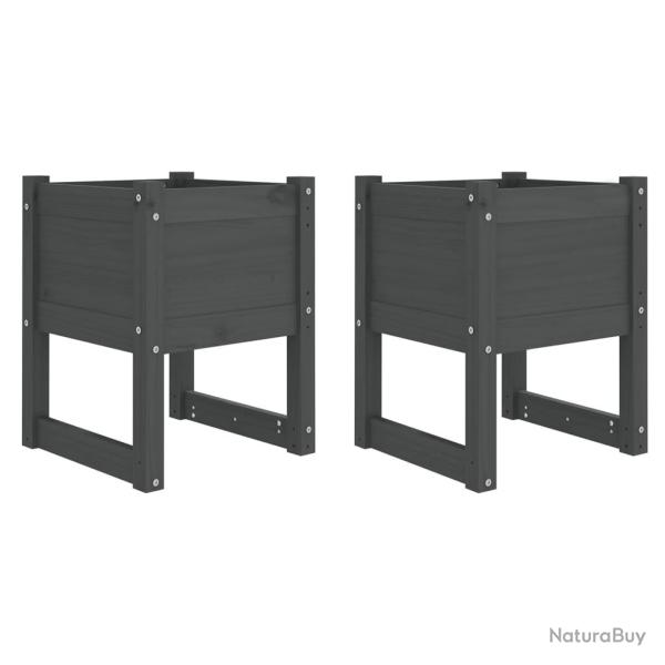 Jardini�re bac lit sur�lev� plantes fleurs jardin terrasses lot de 2 40 x 40 x 52,5 cm bois massif