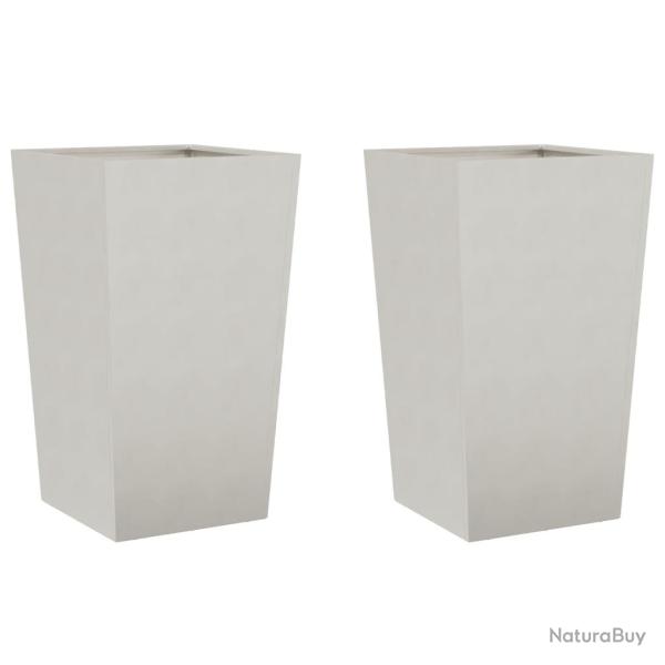 Jardini�re bac lit sur�lev� plantes fleurs jardin terrasses lot de 2 45 x 45 x 75 cm acier inoxydab