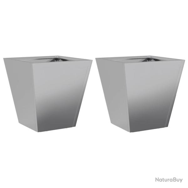 Jardini�re bac lit sur�lev� plantes fleurs jardin terrasses lot de 2 30 x 30 x 30 cm acier galvanis