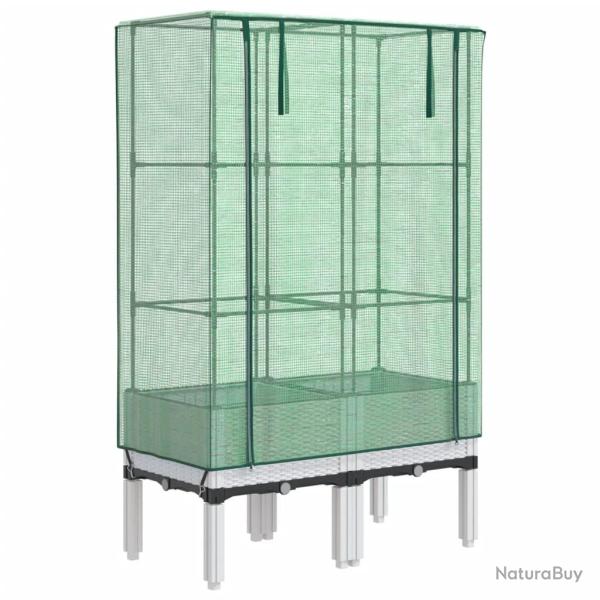 Jardini�re bac lit sur�lev� plantes fleurs terrasse jardin sur�lev�e avec housse aspect rotin 80 x