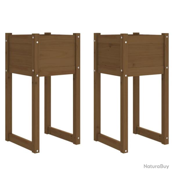 Jardini�re bac lit sur�lev� plantes fleurs jardin terrasses lot de 2 40 x 40 x 81 cm bois massif de