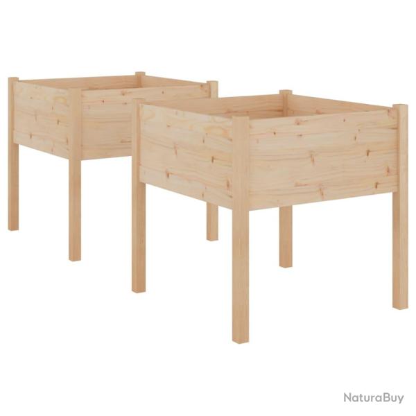 Jardini�re bac lit sur�lev� plantes fleurs jardin terrasses d'ext�rieur lot de 2 70 x 70 x 70 cm bo