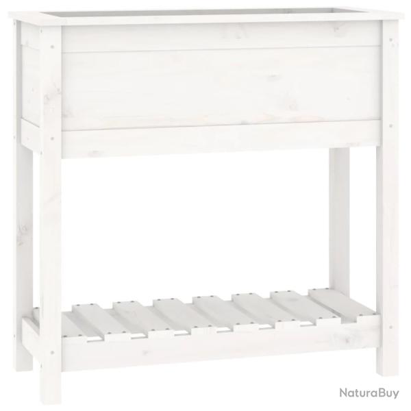 Jardini�re bac lit sur�lev� plantes fleurs terrasse jardin avec �tag�re 82,5 x 34,5 x 81cm bois mas