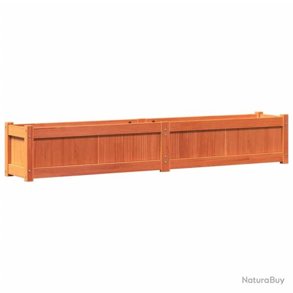 Jardini�re bac lit sur�lev� plantes fleurs terrasse jardin cire 180 x 31 x 31 cm bois de pin massif