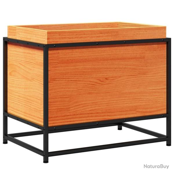 Jardini�re bac lit sur�lev� plantes fleurs terrasse jardin cire 60 x 40 x 50 cm bois de pin massif