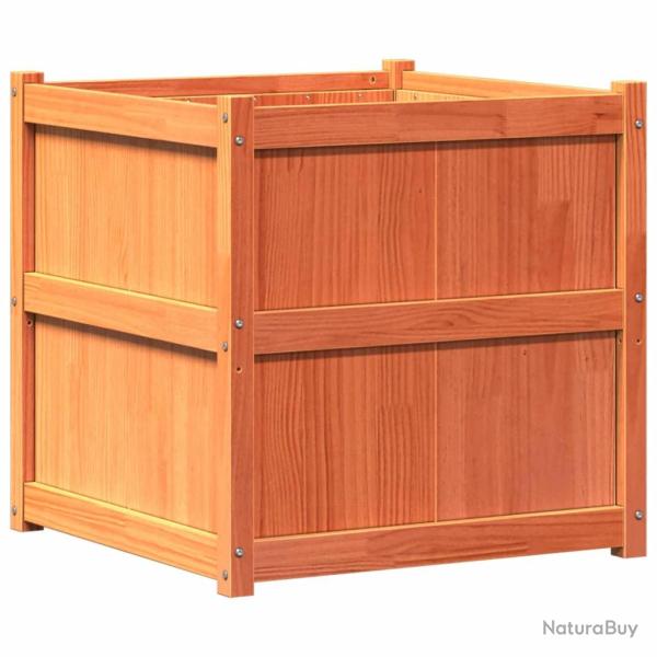 Jardini�re bac lit sur�lev� plantes fleurs terrasse jardin cire 70 x 70 x 70 cm bois de pin massif