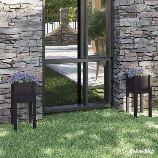 Jardini�re bac lit sur�lev� plantes fleurs jardin terrasses d'ext�rieur lot de 2 31 x 31 x 70 cm bo