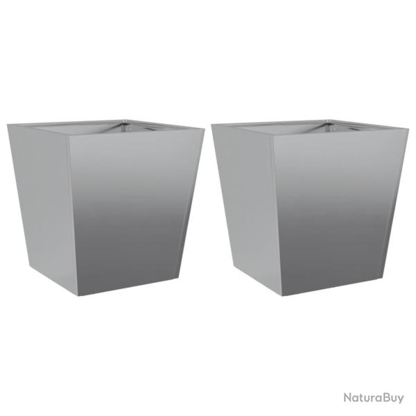 Jardini�re bac lit sur�lev� plantes fleurs jardin terrasses lot de 2 40 x 40 x 40 cm acier galvanis