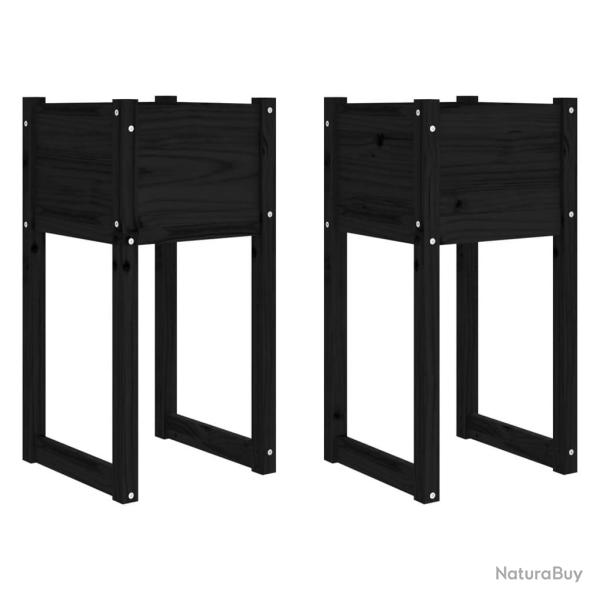 Jardini�re bac lit sur�lev� plantes fleurs jardin terrasses lot de 2 40 x 40 x 81 cm bois massif de