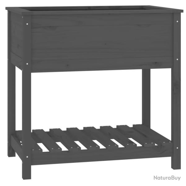 Jardini�re bac lit sur�lev� plantes fleurs terrasse jardin avec �tag�re 82,5 x 54 x 81 cm bois mass