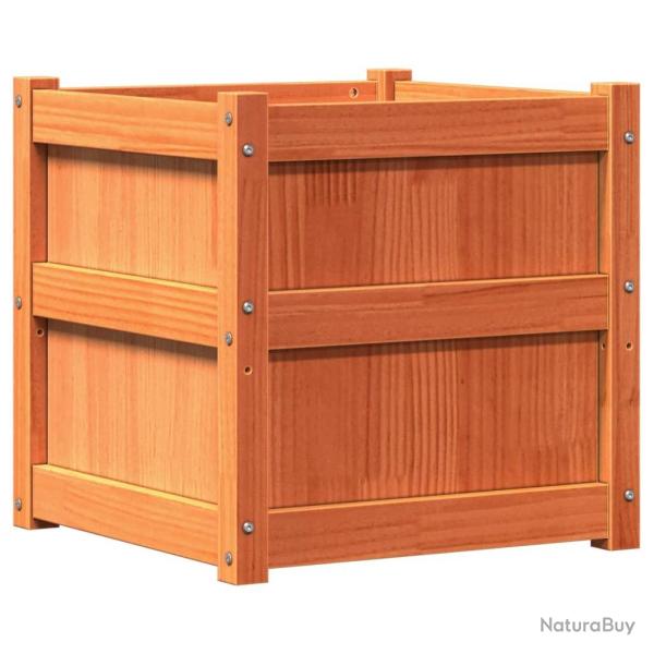 Jardini�re bac lit sur�lev� plantes fleurs terrasse jardin cire 50 x 50 x 50 cm bois de pin massif