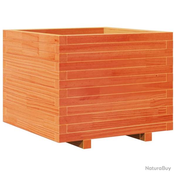 Jardini�re bac lit sur�lev� plantes fleurs terrasse jardin cire 60 x 60 x 49,5 cm bois de pin massi
