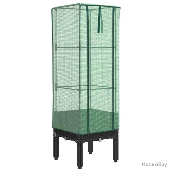 Jardini�re bac lit sur�lev� plantes fleurs terrasse jardin sur�lev�e avec housse aspect rotin 40 x