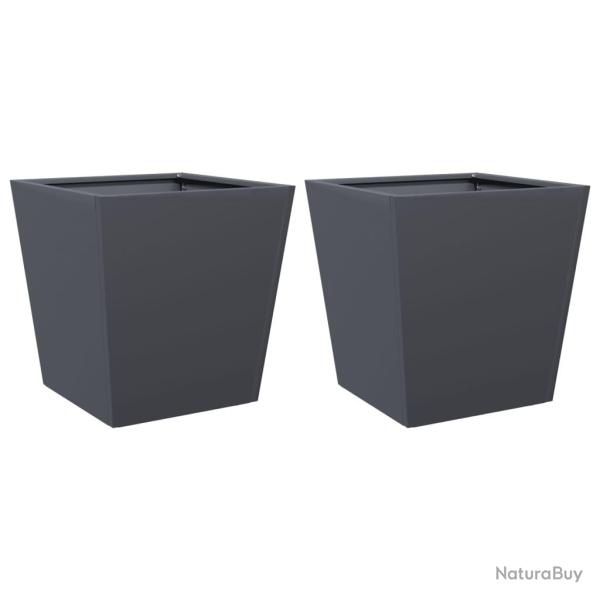 Jardini�re bac lit sur�lev� plantes fleurs jardin terrasses lot de 2 40 x 40 x 40 cm acier anthraci