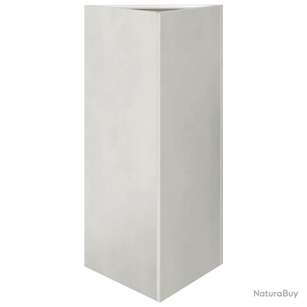 Jardini�re bac lit sur�lev� plantes fleurs terrasse jardin triangulaire 40 x 34,5 x 70 cm acier ino