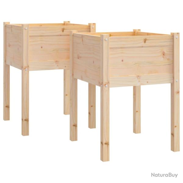 Jardini�re bac lit sur�lev� plantes fleurs jardin terrasses d'ext�rieur lot de 2 50 x 50 x 70 cm bo