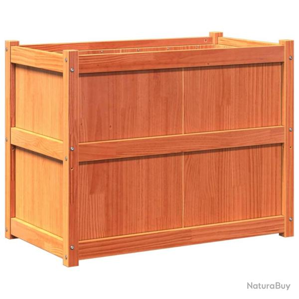 Jardini�re bac lit sur�lev� plantes fleurs terrasse jardin cire 90 x 50 x 70 cm bois de pin massif