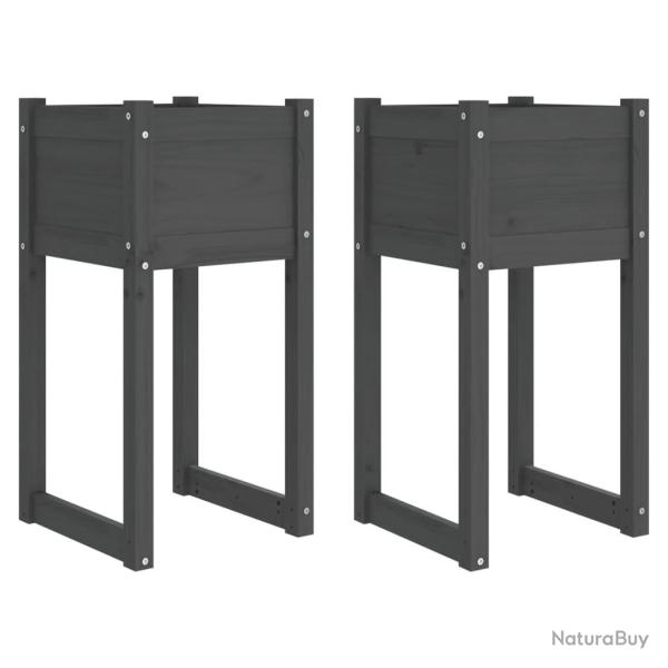 Jardini�re bac lit sur�lev� plantes fleurs jardin terrasses lot de 2 40 x 40 x 81 cm bois massif de