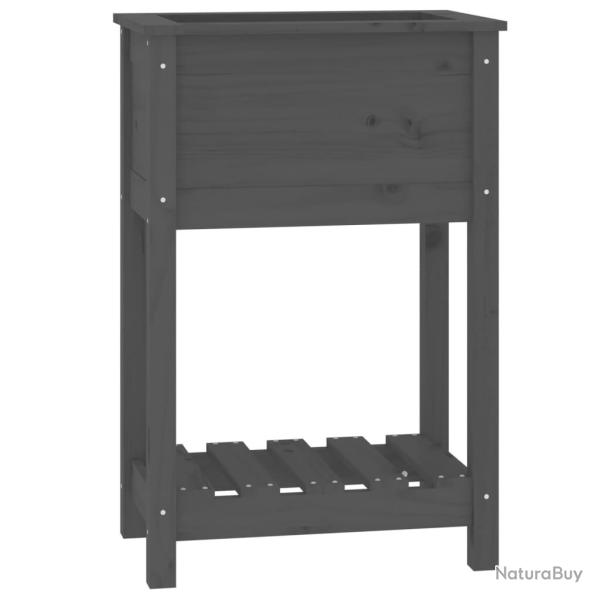 Jardini�re bac lit sur�lev� plantes fleurs terrasse jardin avec �tag�re 54 x 34,5 x 81 cm bois mass