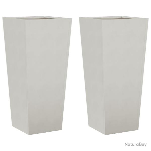 Jardini�re bac lit sur�lev� plantes fleurs jardin terrasses lot de 2 35 x 35 x 75 cm acier inoxydab