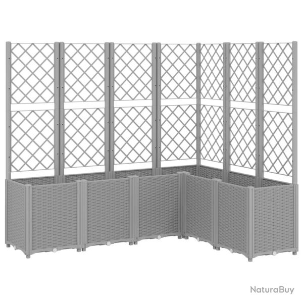 Jardini�re bac lit sur�lev� plantes fleurs terrasse jardin avec treillis clair 160 x 120 x 140 cm P