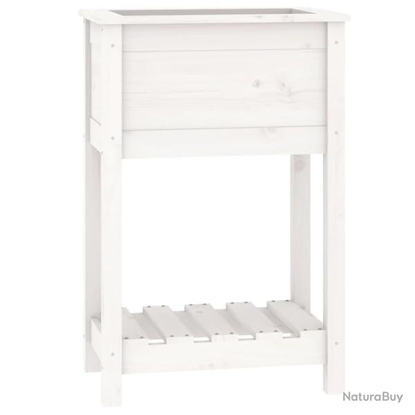 Jardini�re bac lit sur�lev� plantes fleurs terrasse jardin avec �tag�re 54 x 34,5 x 81 cm bois mass