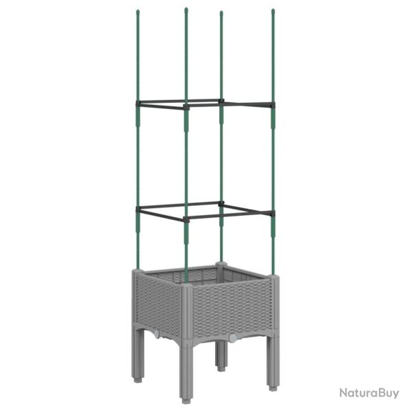 Jardini�re bac lit sur�lev� plantes fleurs terrasse jardin avec treillis clair 40 x 40 x 142,5 cm P