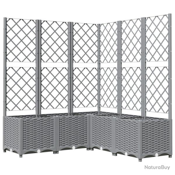Jardini�re bac lit sur�lev� plantes fleurs terrasse jardin avec treillis clair 120 x 120 x 136cm po
