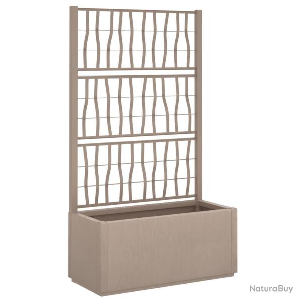 Jardini�re bac lit sur�lev� plantes fleurs terrasse jardin avec treillis clair 80 x 36 x 140 cm PP