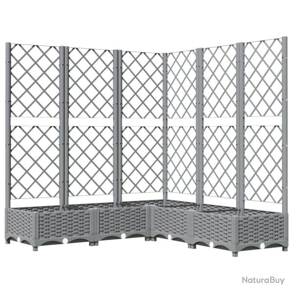 Jardini�re bac lit sur�lev� plantes fleurs terrasse jardin avec treillis clair 120 x 120 x 121,5 cm