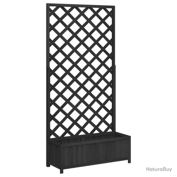Jardini�re bac lit sur�lev� plantes fleurs terrasse jardin avec treillis bois massif de sapin noir