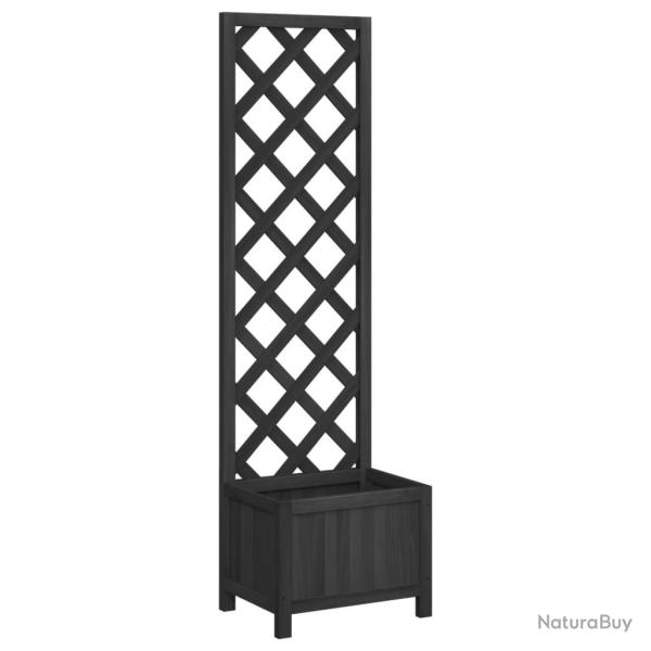 Jardini�re bac lit sur�lev� plantes fleurs terrasse jardin avec treillis bois massif de sapin noir