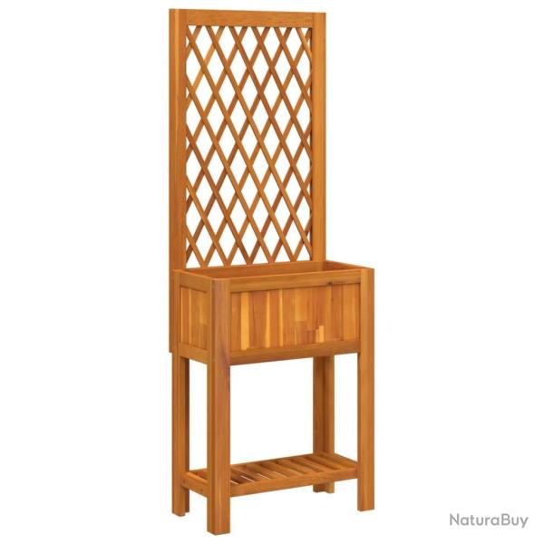 Jardini�re bac lit sur�lev� plantes fleurs terrasse jardin avec treillis et �tag�re bois massif d'a