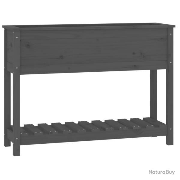 Jardini�re bac lit sur�lev� plantes fleurs terrasse jardin avec �tag�re 111,5 x 34,5 x 81cm bois ma