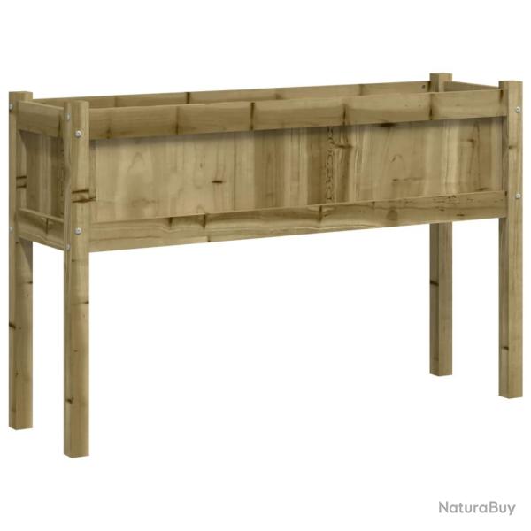 Jardini�re bac lit sur�lev� plantes fleurs terrasse jardin avec pieds 110 x 31 x 70 cm bois de pin