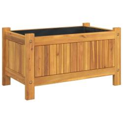 Jardini&egrave;re bac lit sur&eacute;lev&eacute; plantes fleurs terrasse jardin avec doublure 54 x 31 x 30 cm bois massi