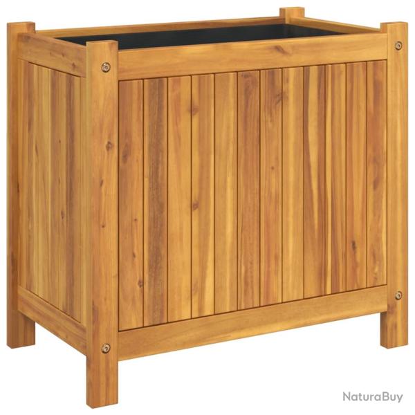 Jardini�re bac lit sur�lev� plantes fleurs terrasse jardin avec doublure 54 x 31 x 50 cm bois massi