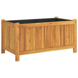 Jardini&egrave;re bac lit sur&eacute;lev&eacute; plantes fleurs terrasse jardin avec doublure 80 x 42 x 40 cm bois massi