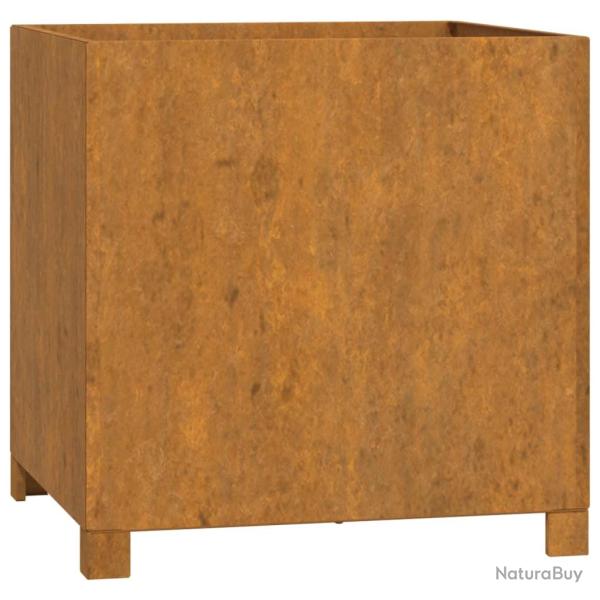 Jardini�re bac lit sur�lev� plantes fleurs terrasse jardin avec pieds Rouill� 49 x 47 x 50 cm acier