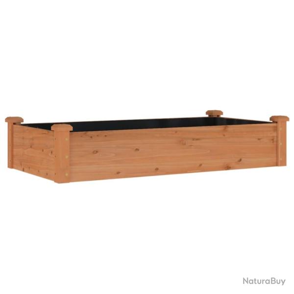 Jardini�re bac lit sur�lev� plantes fleurs terrasse jardin de jardin doublure 120 x 60 x 25 cm bois