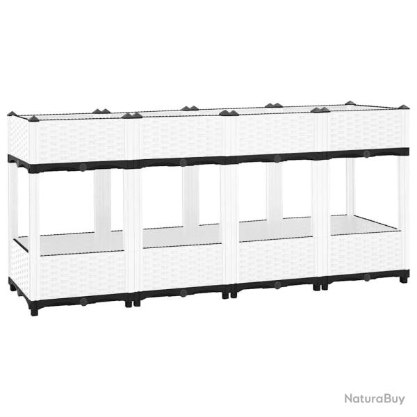 Jardini�re bac lit sur�lev� plantes fleurs terrasse jardin 160 x 40 x 71 cm polypropyl�ne gris 02_0