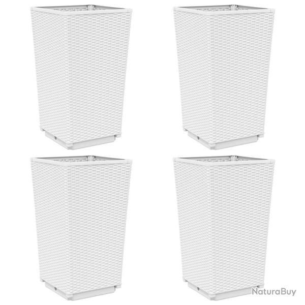 Jardini�re bac lit sur�lev� plantes fleurs jardin terrasses lot de 4 32,5 x 32,5 x 57 cm polypropyl