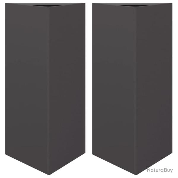 Jardini�re bac lit sur�lev� plantes fleurs jardin terrasses lot de 2 triangulaire 40 x 34,5 x 70 cm