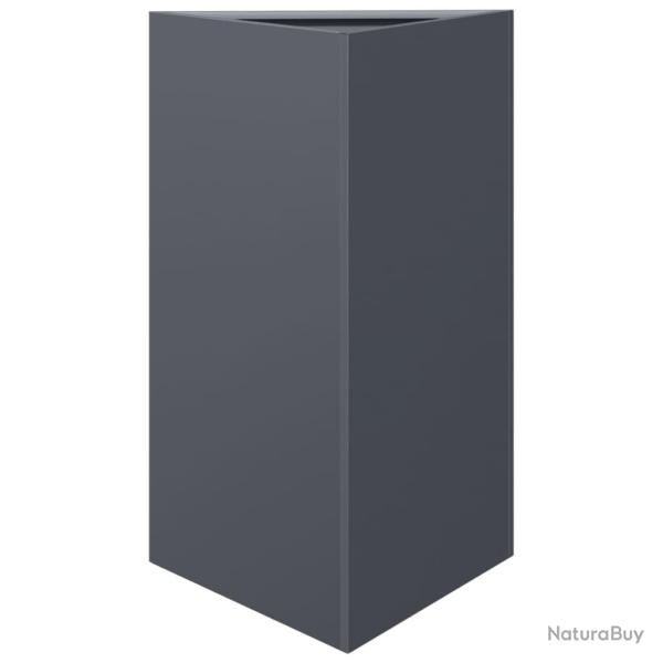 Jardini�re bac lit sur�lev� plantes fleurs terrasse jardin triangulaire 50 x 43 x 75 cm acier anthr