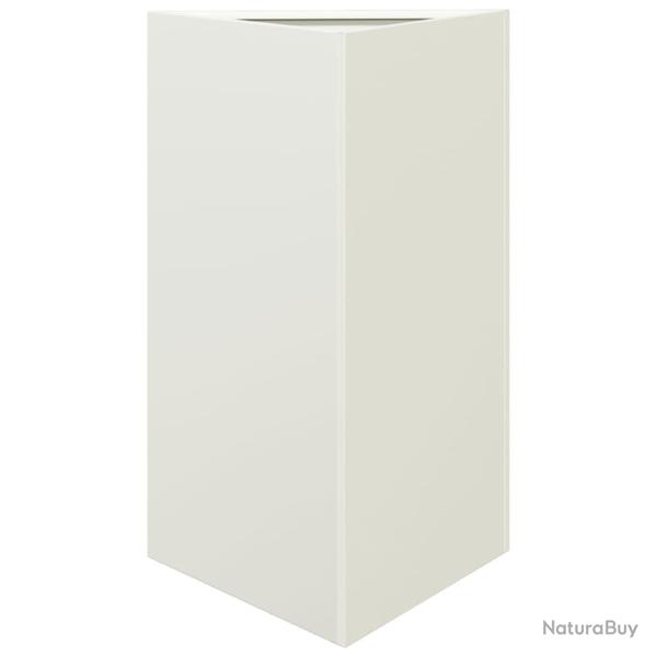 Jardini�re bac lit sur�lev� plantes fleurs terrasse jardin triangulaire 50 x 43 x 75 cm acier blanc