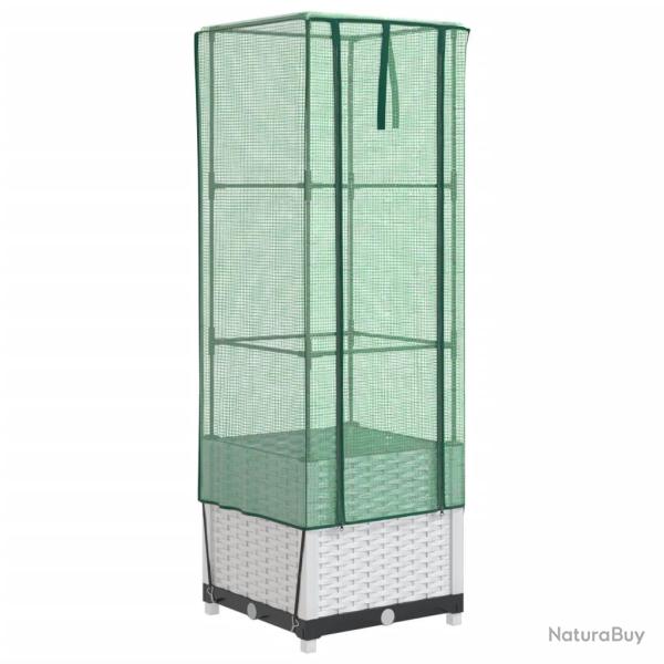 Jardini�re bac lit sur�lev� plantes fleurs terrasse jardin sur�lev�e avec housse aspect rotin 40 x