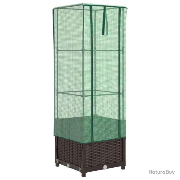 Jardini�re bac lit sur�lev� plantes fleurs terrasse jardin sur�lev�e avec housse aspect rotin 40 x