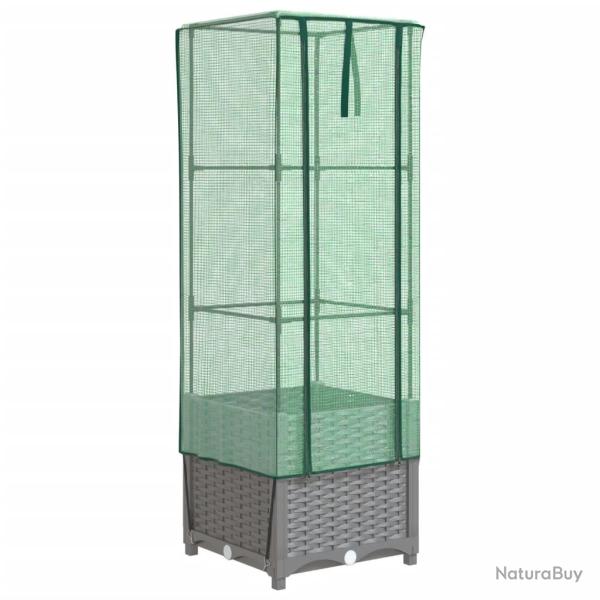 Jardini�re bac lit sur�lev� plantes fleurs terrasse jardin sur�lev�e avec housse aspect rotin 40 x